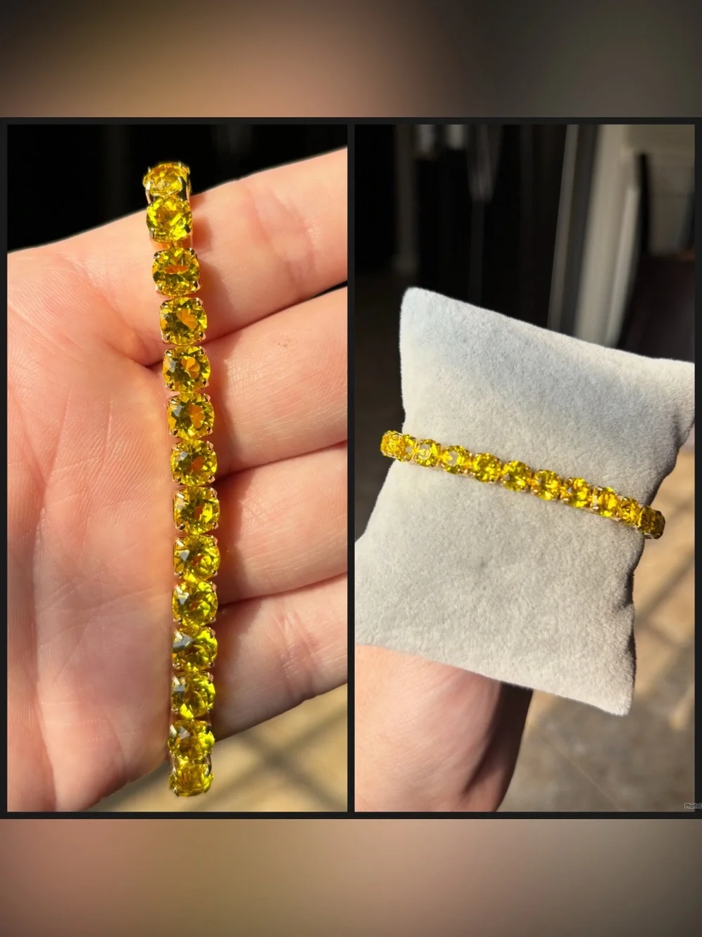 Yellow Crystal Tennis Bracelet - Women Jewelry